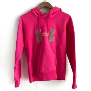 Under Armour bright pink hoodie hooded sweatshirt